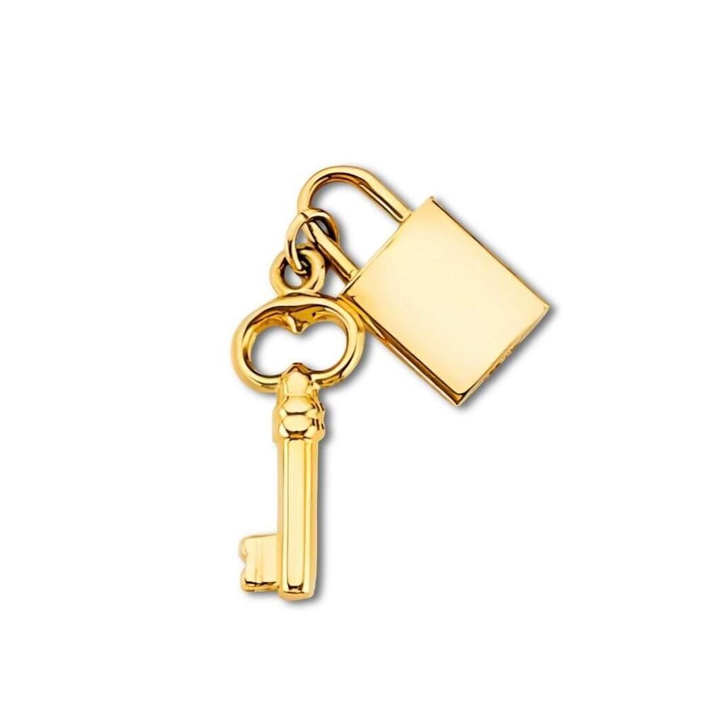 14K Gold Lock & Key Pendant | Symbolic Yellow Gold Love Charm By Tehrani Jewelry